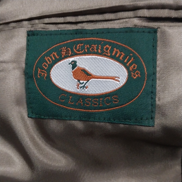 John D Craigmiles Houndstooth Sport Coat Blazer Jacket Mens 42R Brown Black - Picture 10 of 13